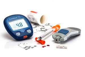 Blood sugar being tested